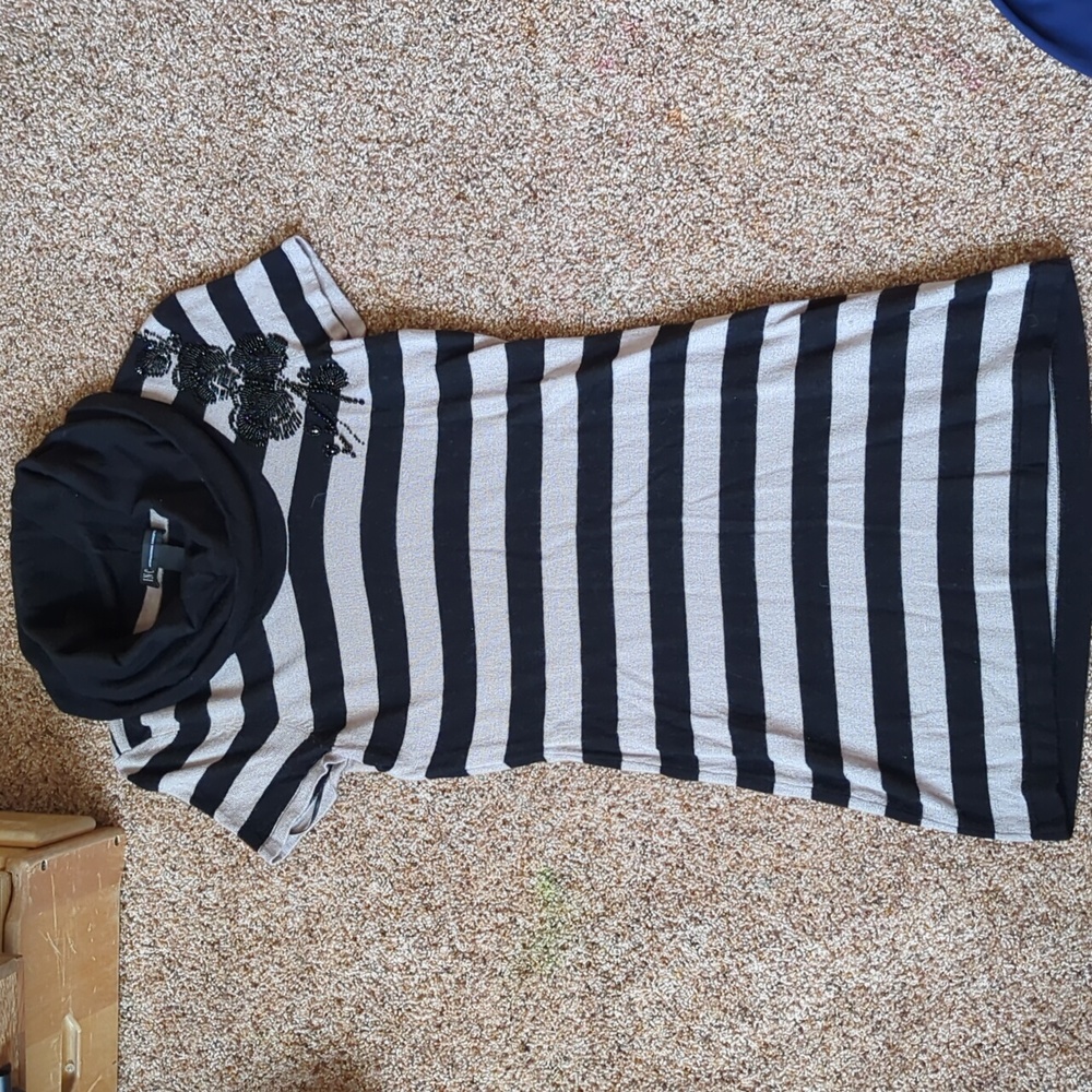 Black and Grey striped Tunic